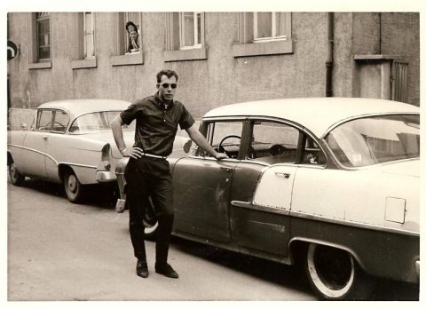 Jim "Dutch" Dutcher & Dave Newsham's '55 Chevy (photo courtesy of Dave Bryant)